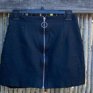 Black Faux Leather Skirt